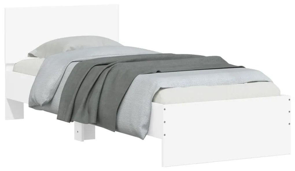 Giroletto con testiera bianco 75x190 cm in legno multistrato