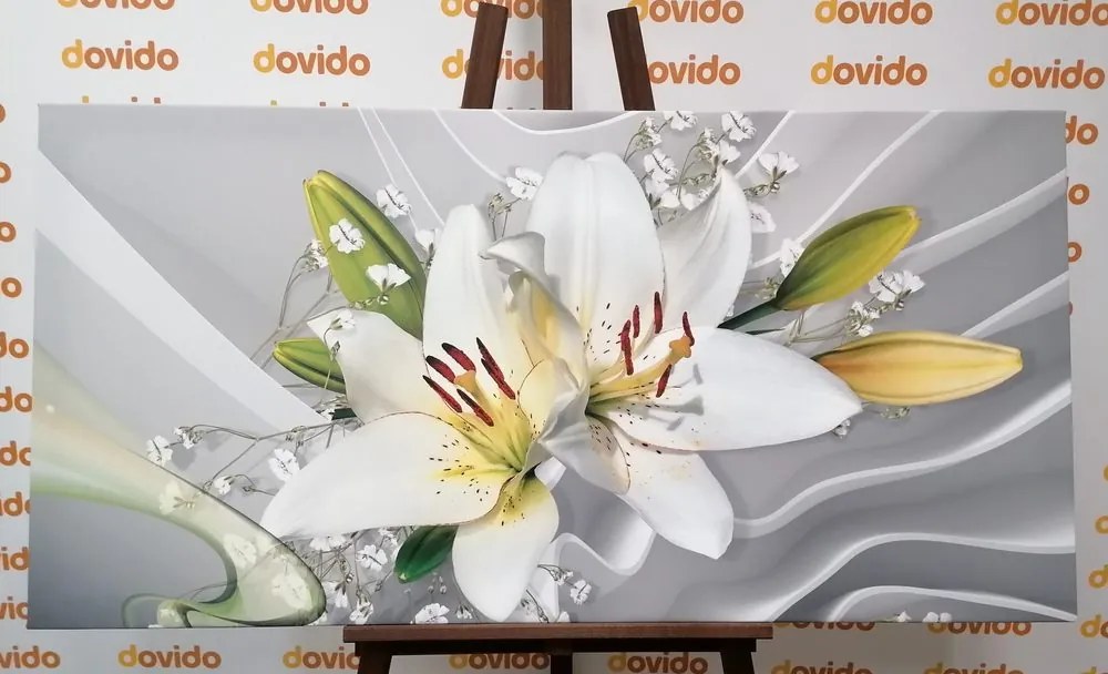Quadro su tela – Giglio bianco su sfondo interessante