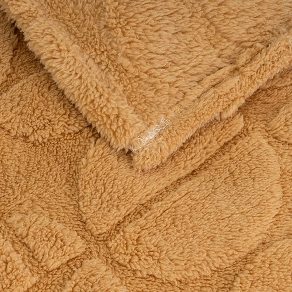 Coperta gialla in micropile 130x160 cm Mid Century – Casa Selección