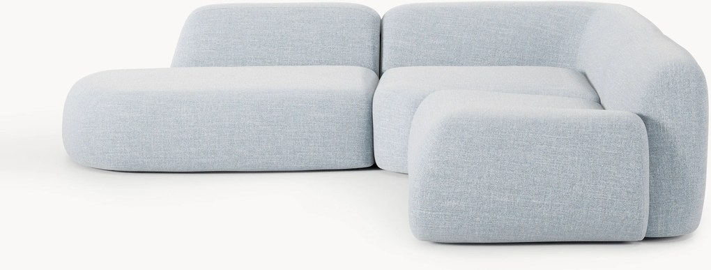 Divano angolare componibile 4 posti in bouclé con chaise longue Wolke
