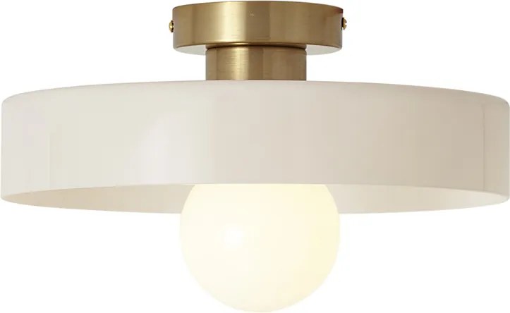 Plafoniera retrò bronzo con vetro beige - Jina