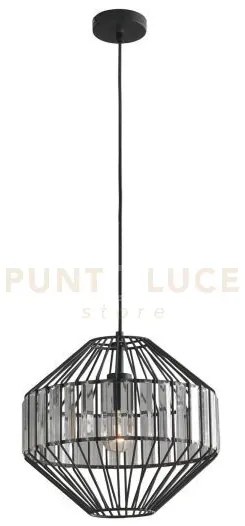 Lampadario a sospensione opium nera e trasparente 1 luce attacco e2...