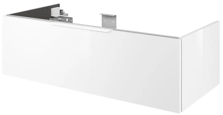 Mobile da bagno sotto lavabo Neo bianco laccato lucido L 105 x H 32 x P 48 cm 1 cassetto, lavabo non incluso