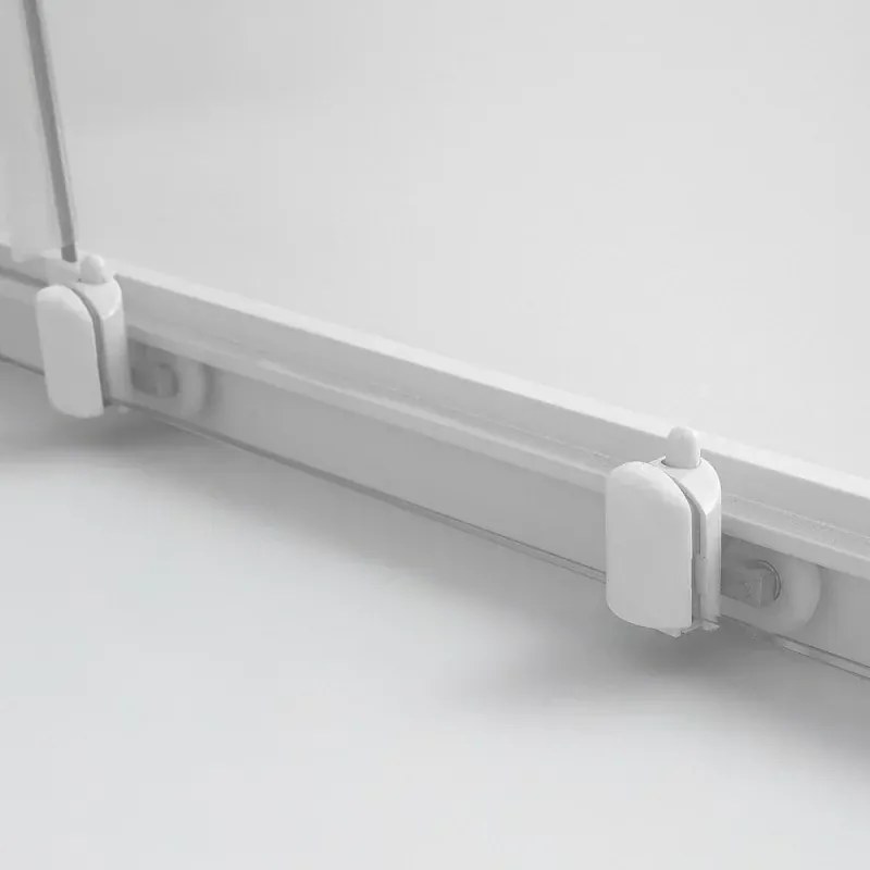 Porta doccia nicchia 140cm in vetro temperato trasparente scorrevole con profilo bianco Tay