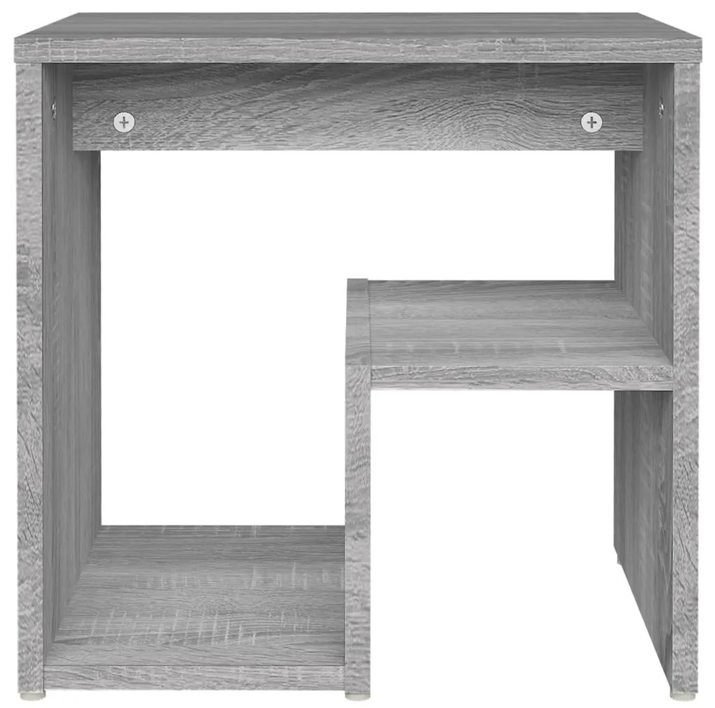Comodino grigio sonoma 40x30x40 cm in legno multistrato