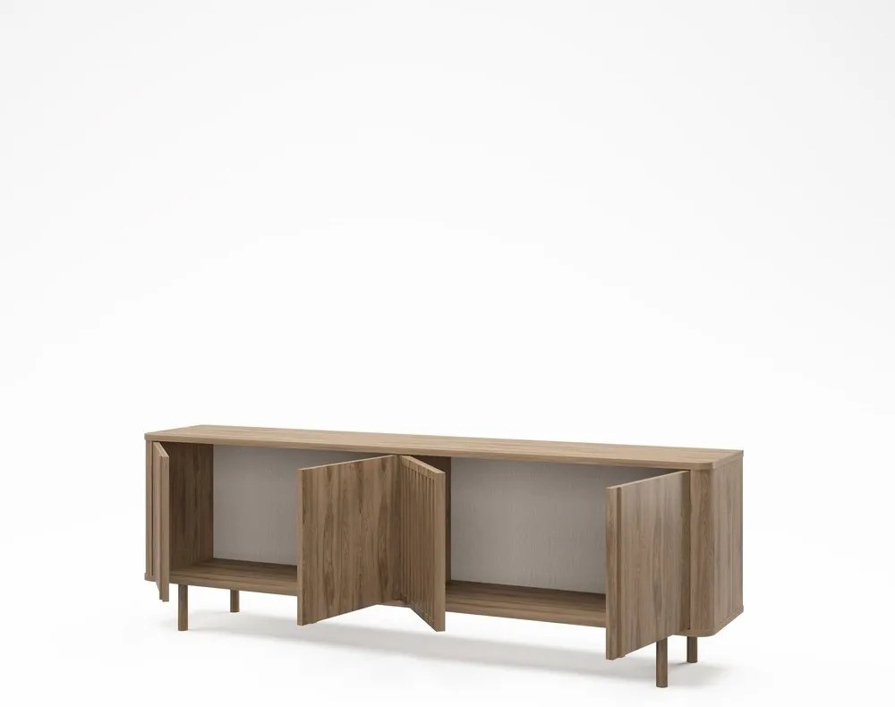 Mobile TV di colore naturale con effetto rovere 180x60,5x35 cm Salma – Marckeric