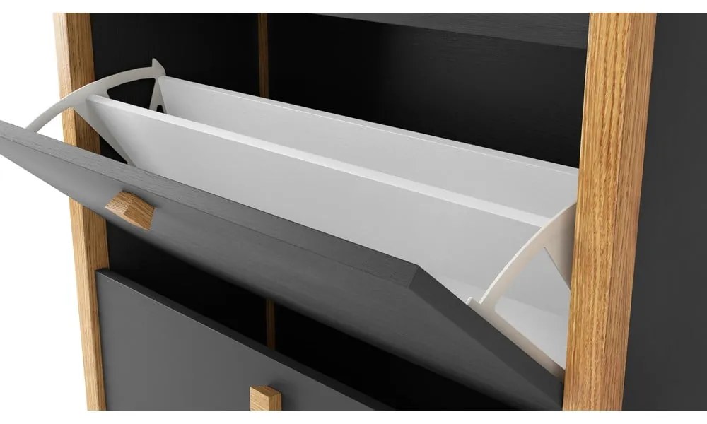 Scarpiera grigio scuro con tre cassetti Bode - Woodman