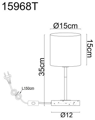 Globo 15968T - Lampada da tavolo DELEON 1xE14/40W/230V