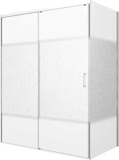 Porta doccia scorrevole L 118-119.5 cm x H 200 cm per nicchia in vetro smerigliato SP. 6 mm, profilo opaco bianco, serie Jazz