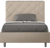 Letto Singolo 100x210 cm con Rete e Contenitore Priya Tortora