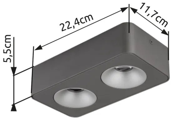 Globo 43100-2 - Plafoniera LED HANGARAU LED/11W/230V 11,7x22,4 cm