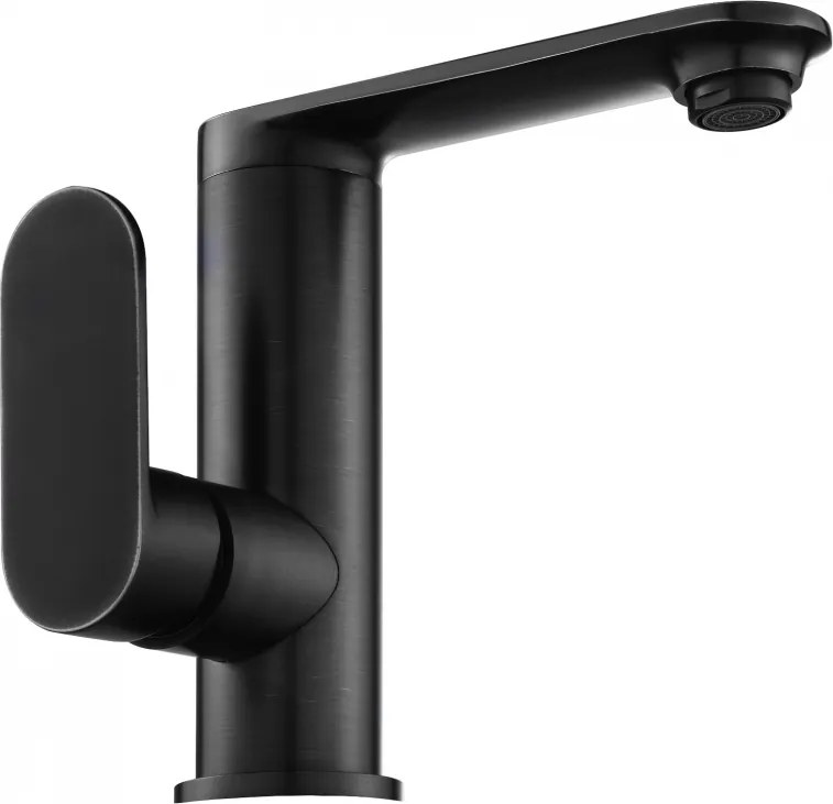 Mexen Milo rubinetto lavabo con leva laterale, nero - 71305-70