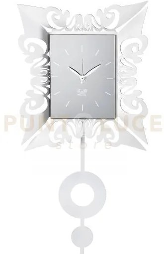 Orologio vanity pendolo bianco marmo in ferro 26,7x54hcm