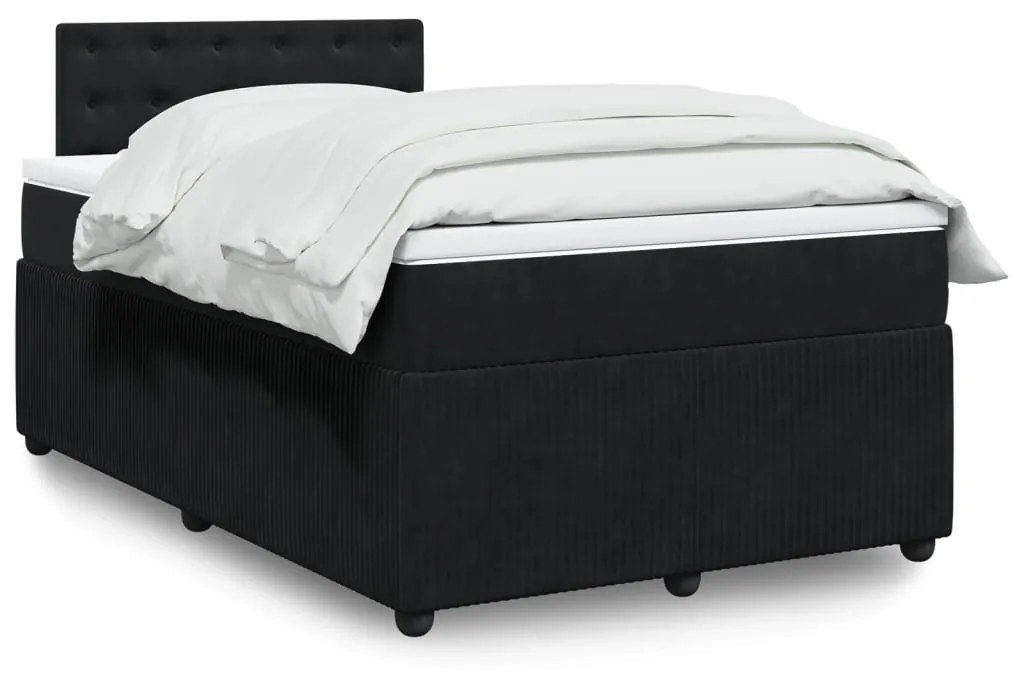 Giroletto A Molle Con Materasso Nero 120x200 Cm İn Velluto /