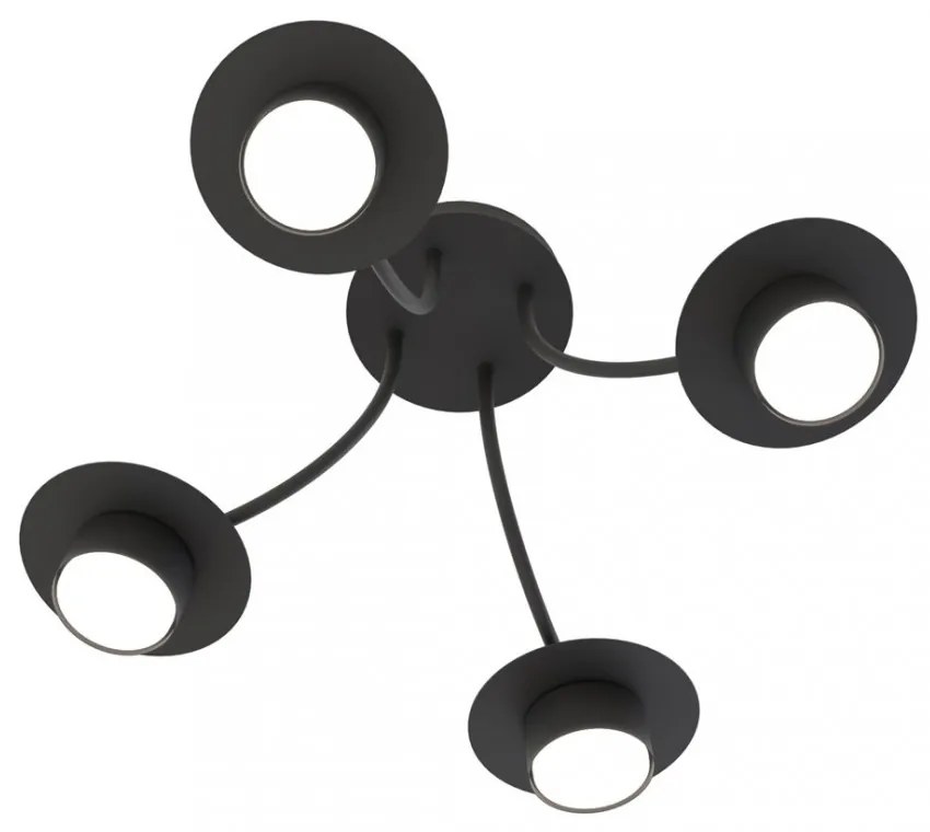 Lampada a soffitto in acciaio ENSO 4 nero da interno 4xGX53 Colore del corpo Nero
