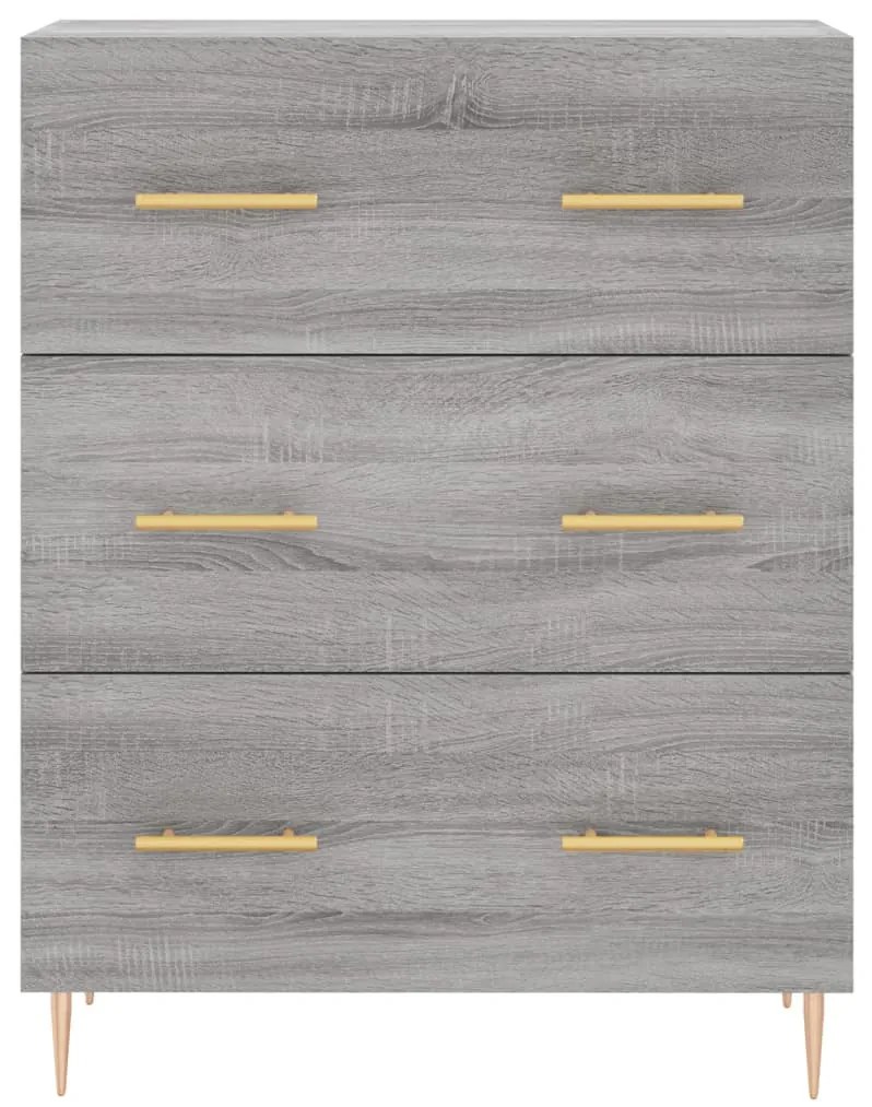 Credenza Grigio Sonoma 69,5x34x180 cm in Legno Multistrato