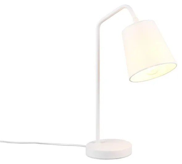 Lampada da tavolo bianca con paralume in tessuto (altezza 45 cm) Buddy - Trio