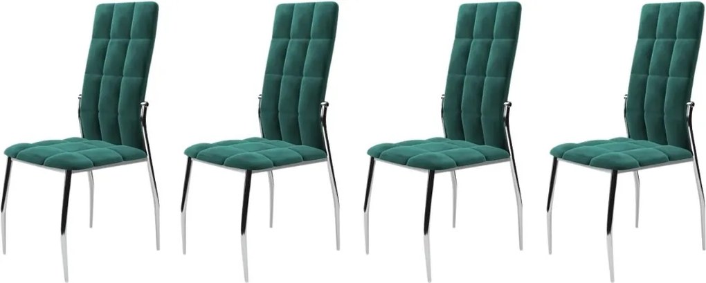 Set di 4 sedie K416 in velluto verde