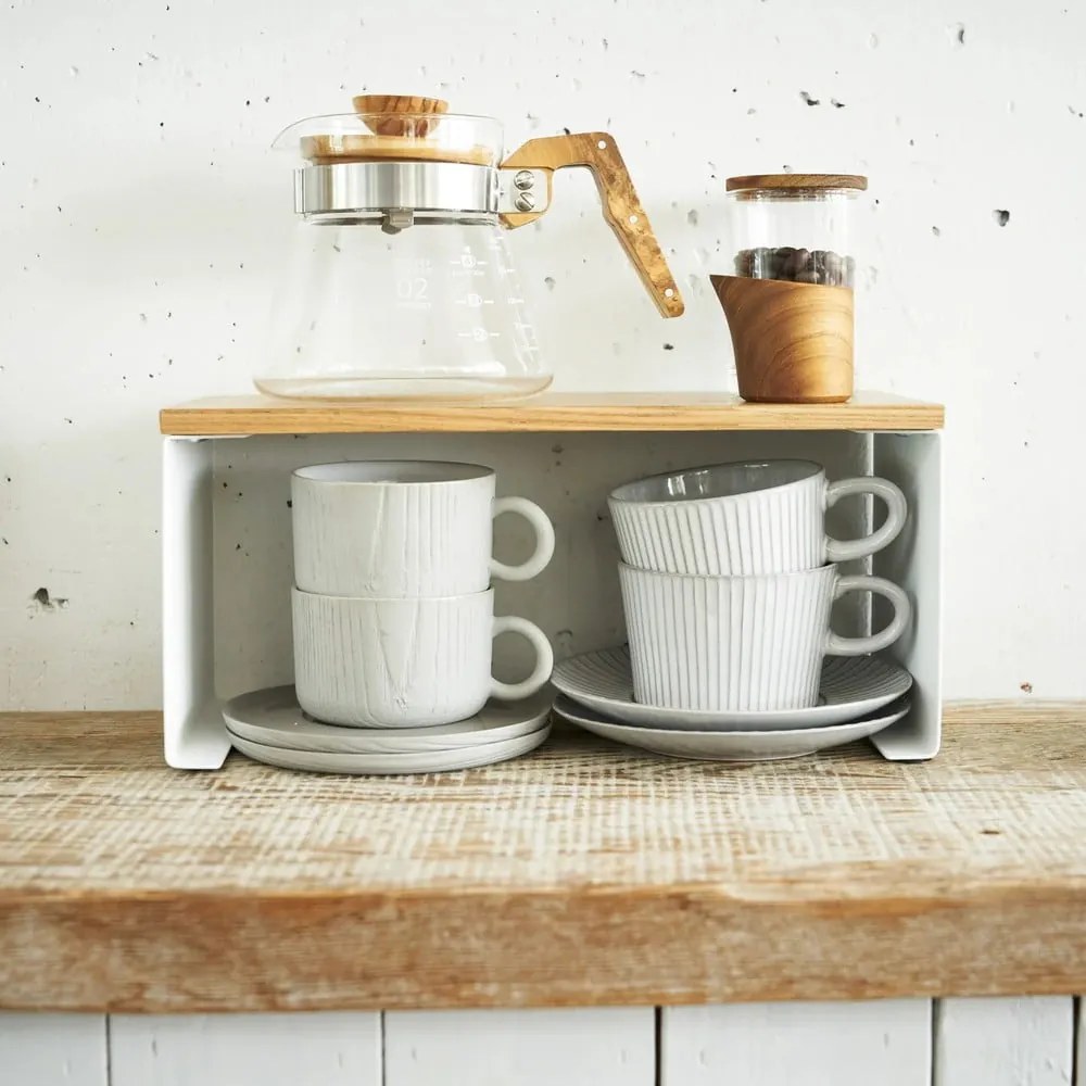 Ripiano aggiuntivo bianco/di colore naturale in metallo 30,5x14 cm Tosca – YAMAZAKI