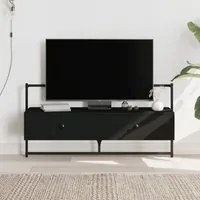 Mobile TV a Muro Nero 100,5x30x51 cm in Legno Multistrato 833458