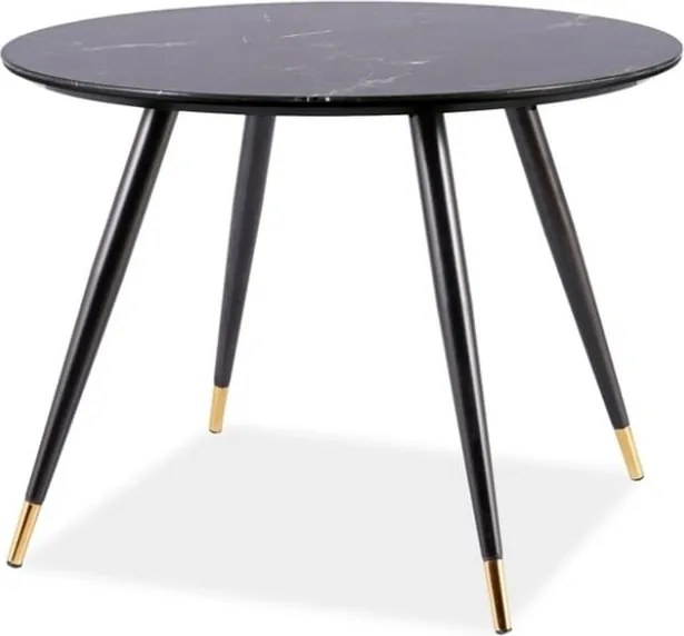 Tavolo Cyryl II rotondo effetto marmo nero - Ø100 x h76 cm