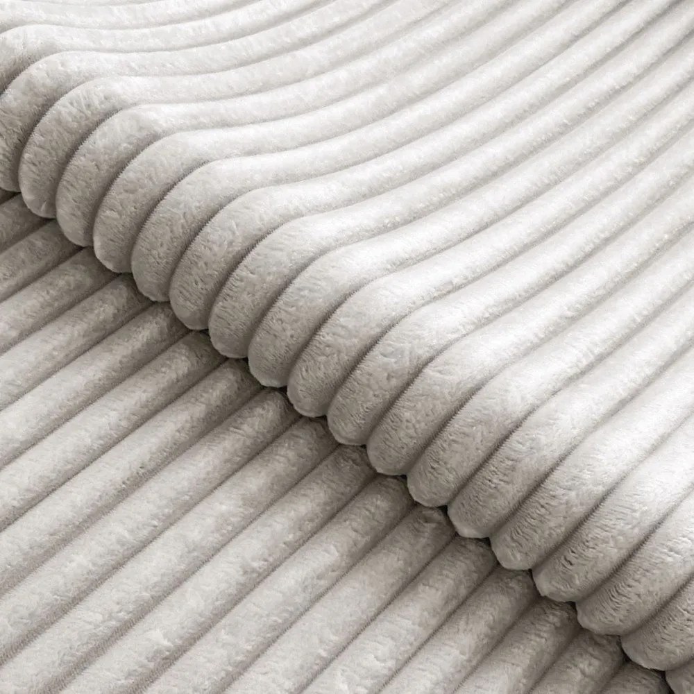 Divano angolare grigio chiaro (con penisola a sinistra/a L) con rivestimento in velluto a coste Marbeya – Ropez