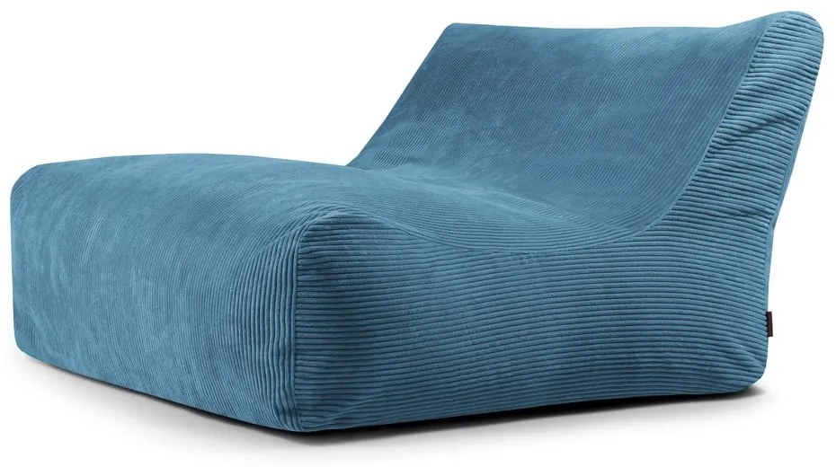 Puof a sacco blu con rivestimento in velluto a coste Sofa Lounge – SLOWDOWN