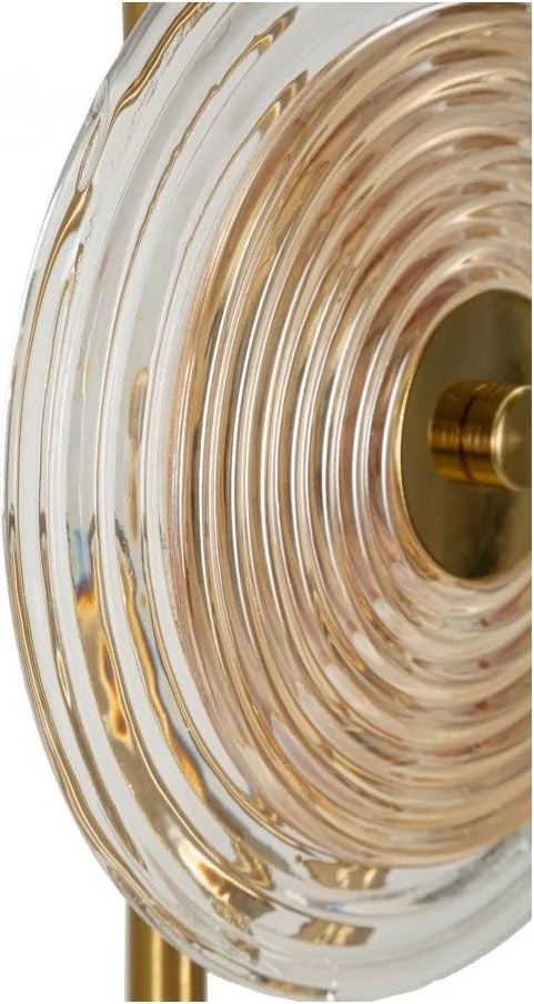 Lampada da tavolo dorata con paralume in vetro (altezza totale 63 cm) Venice – Mauro Ferretti