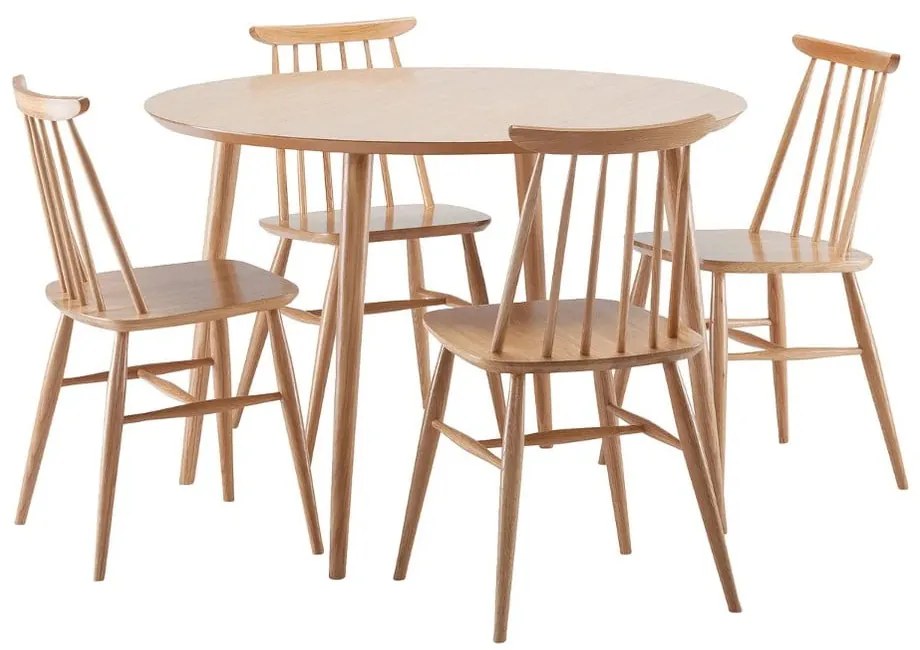 Tavolo da pranzo in rovere decorato, ø 100 cm Cloyd - Woodman