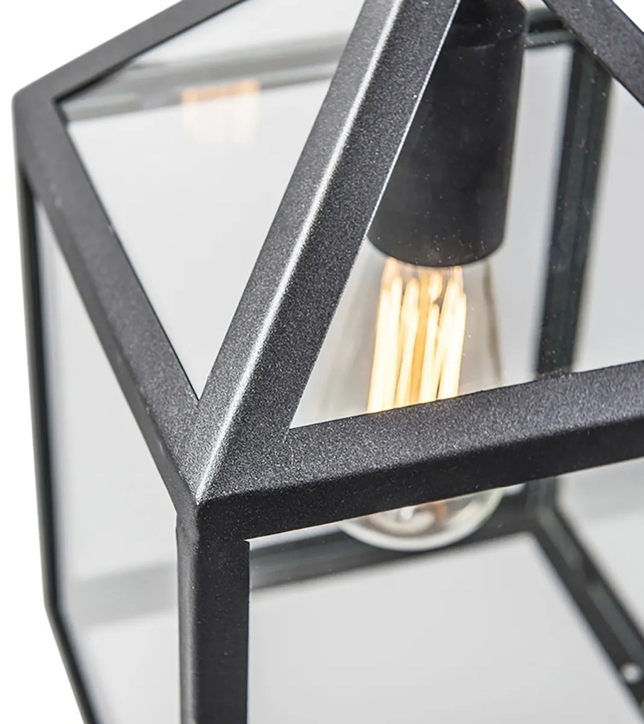 Lampada a sospensione da esterno industriale nera IP23 - Amsterdam