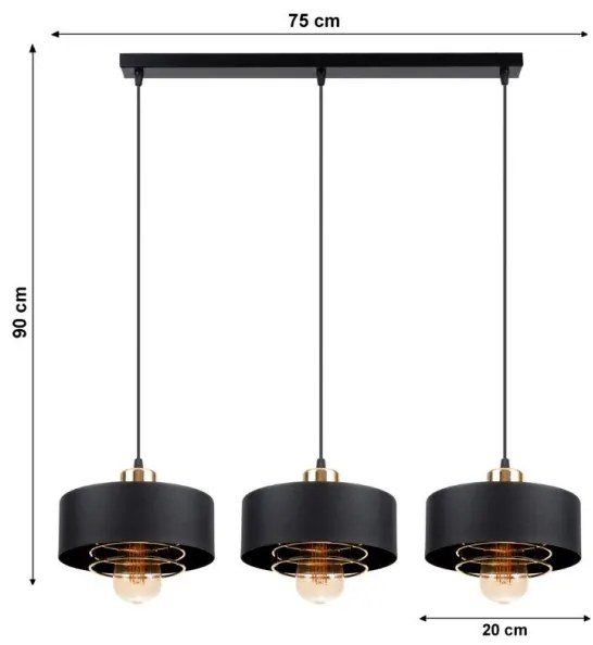 Lampadario a sospensione con filo VEST 3xE27/60W/230V