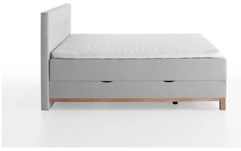 Letto boxspring grigio chiaro con contenitore 180x200 cm Catania - Meise Möbel