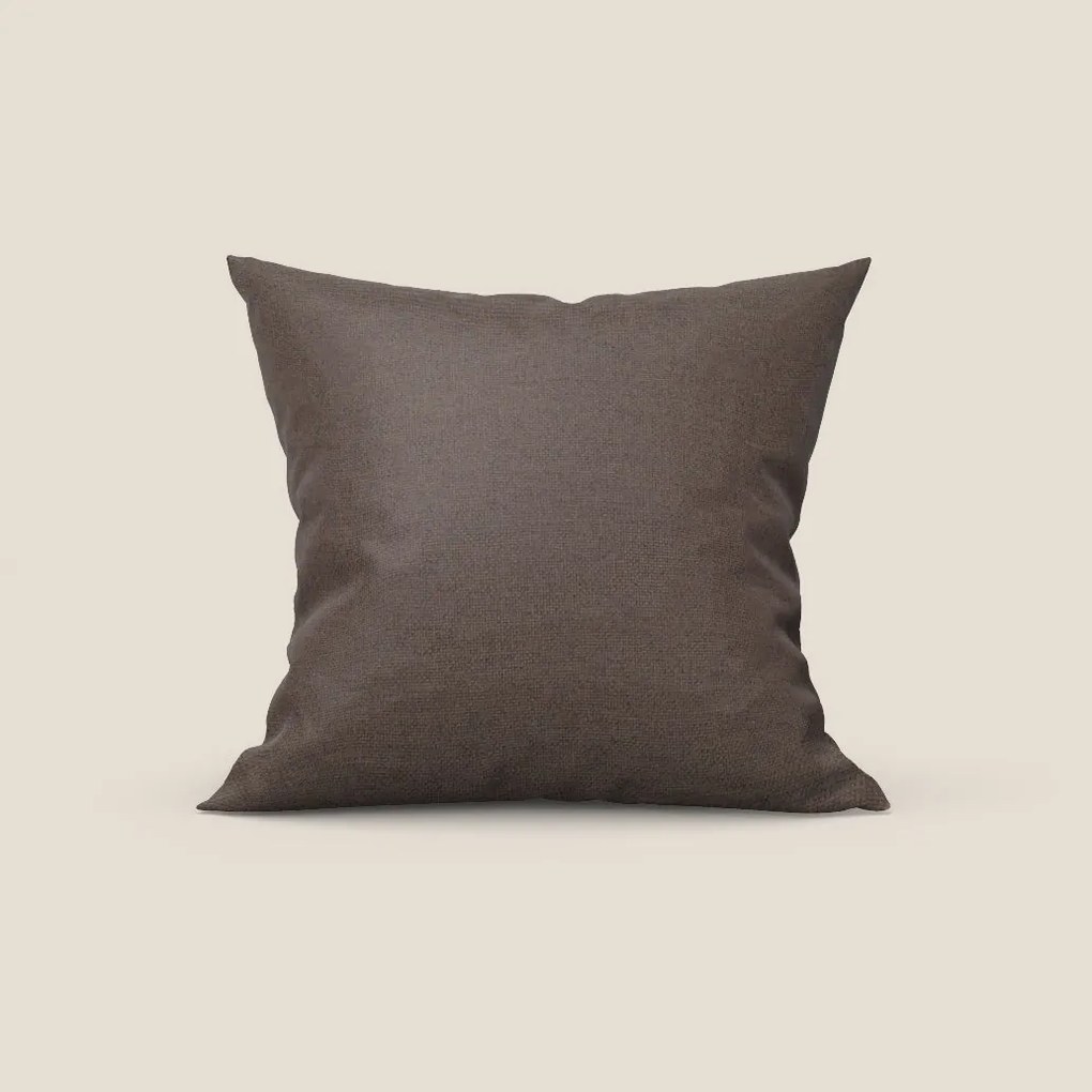 Tobago cuscino disponibile in diversi colori realizzato in tessuto fiammato simil cotone impermeabile T19 marrone