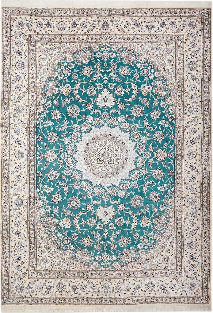 Nain Tappeto persiano 250 x 350 Verde (Iran) Annodato A Mano