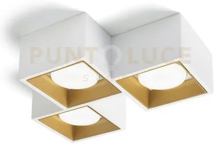 Nasso  lampada da soffitto 3 luci attacco gx53 quadrata ottone in g...