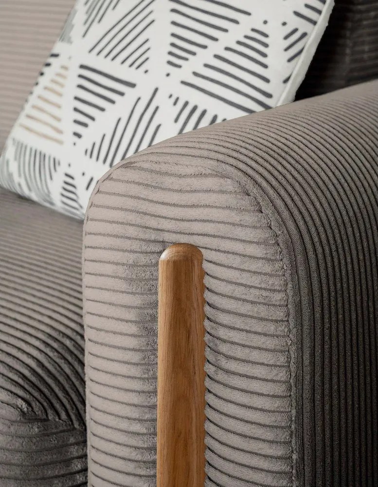 Divano marrone chiaro allungabile/con contenitore e rivestimento in velluto a coste 244 cm Arcadova – ELTAP