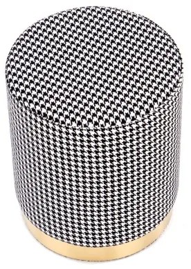 Pouf ARUNA pr. 36 cm bianco/nero/oro