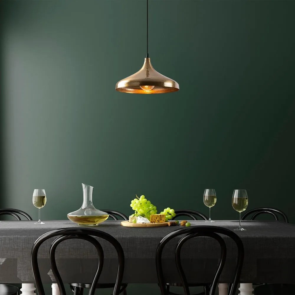 Lampadario color bronzo con paralume in metallo ø 36 cm Tattoo – Opviq lights