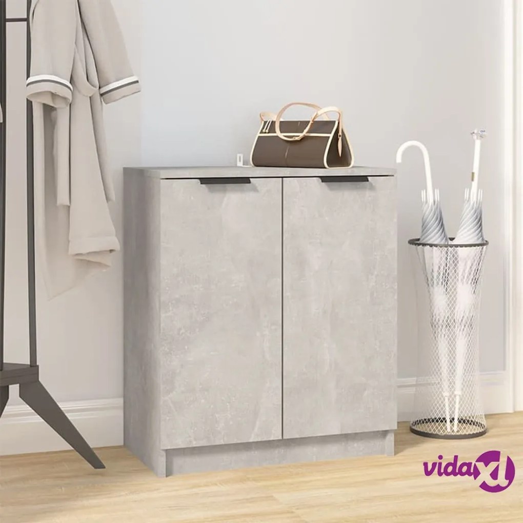 vidaXL Scarpiera Grigio Cemento 59x35x70 cm in Legno Multistrato