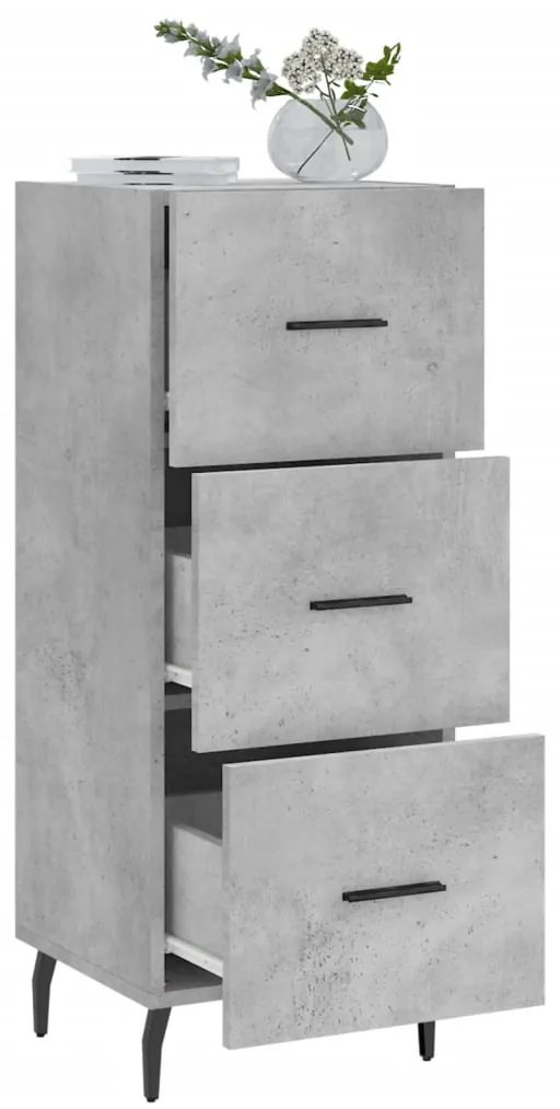 Credenza Grigio Cemento 34,5x34x90 cm in Legno Multistrato