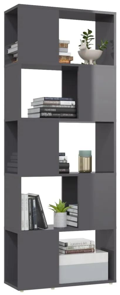 Libreria/divisorio grigio lucido 60x24x155 cm