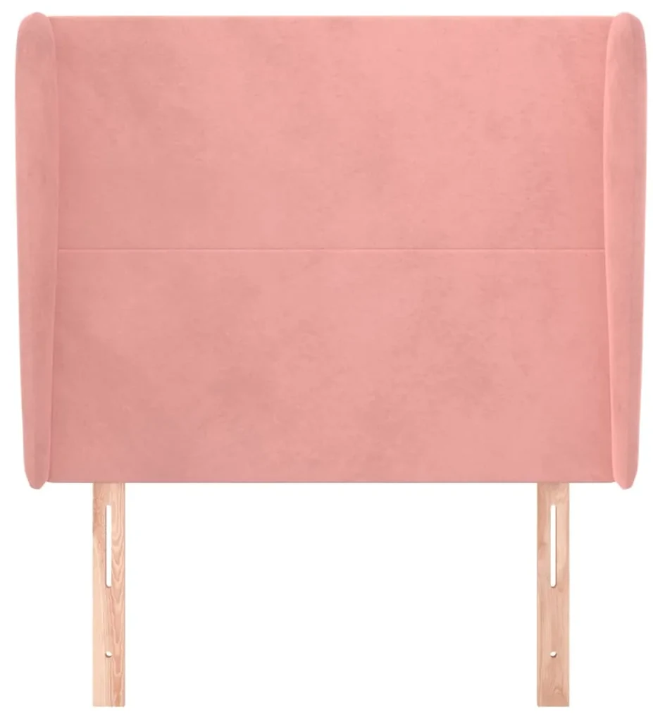 Testiera ad orecchio rosa 103x23x118/128 cm in velluto