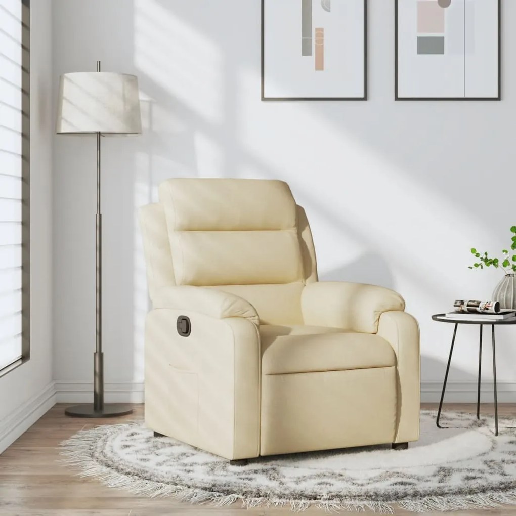 Poltrona Reclinabile İn Tessuto Crema /