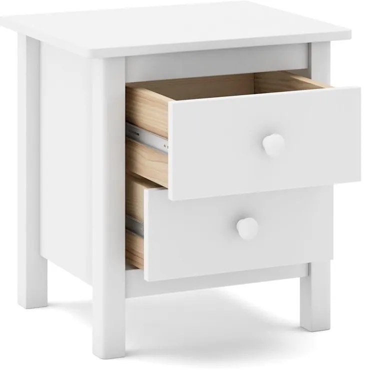 Comodino bianco per bambini in legno di pino Max - Marckeric