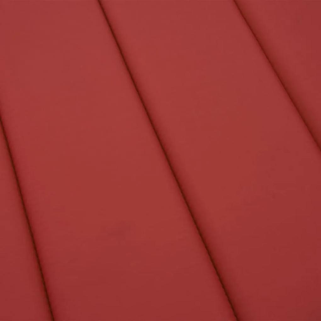 Cuscino per Lettino Rosso 200x60x3 cm in Tessuto Oxford