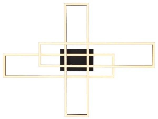 Globo 67208-40G -Plafoniera LED DAKARI 40W/230V 3000K 60x80 cm nero/oro