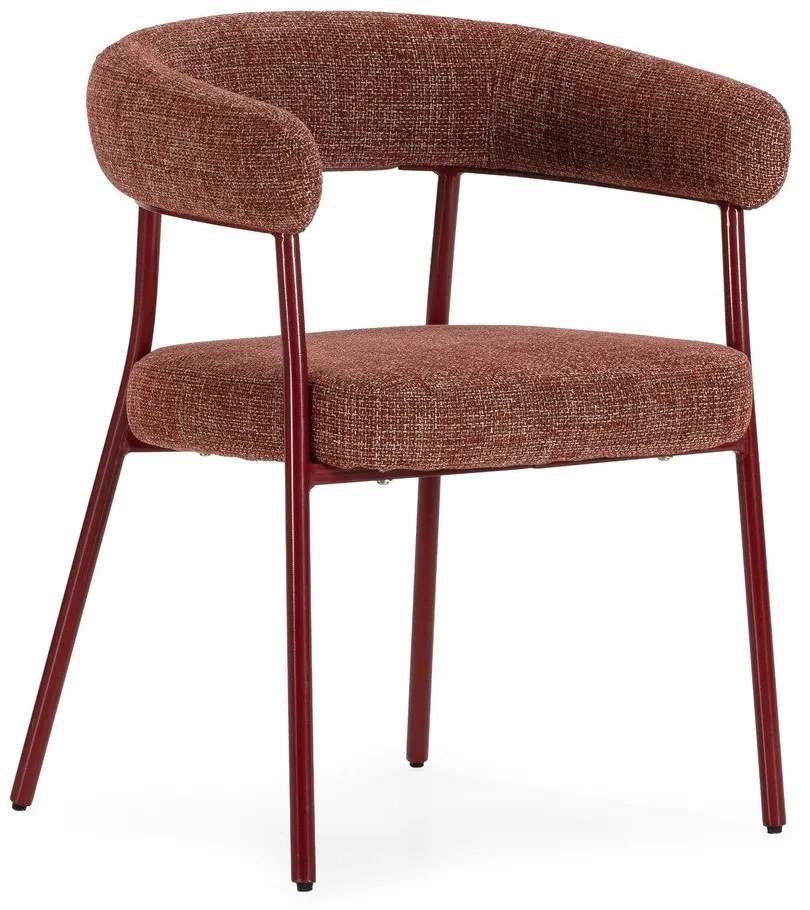 Set di sedie da pranzo color terracotta in imbottito con braccioli 2 pz Yuri – MOME