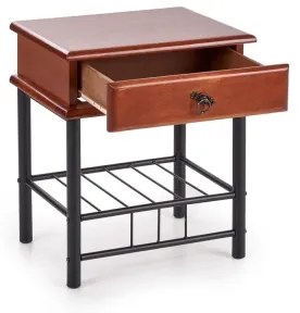 Comodino FIONA 55x48 cm marrone/nero