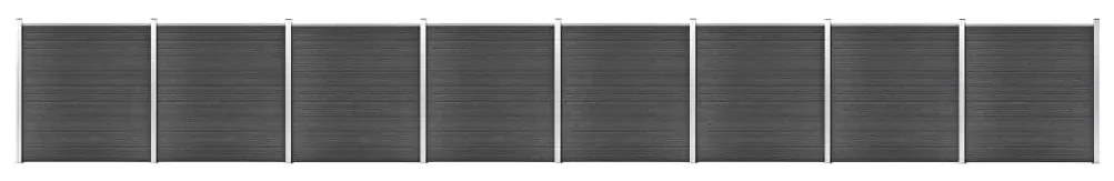 Set Pannelli Di Recinzione İn Wpc 1391x186 Cm Nero /