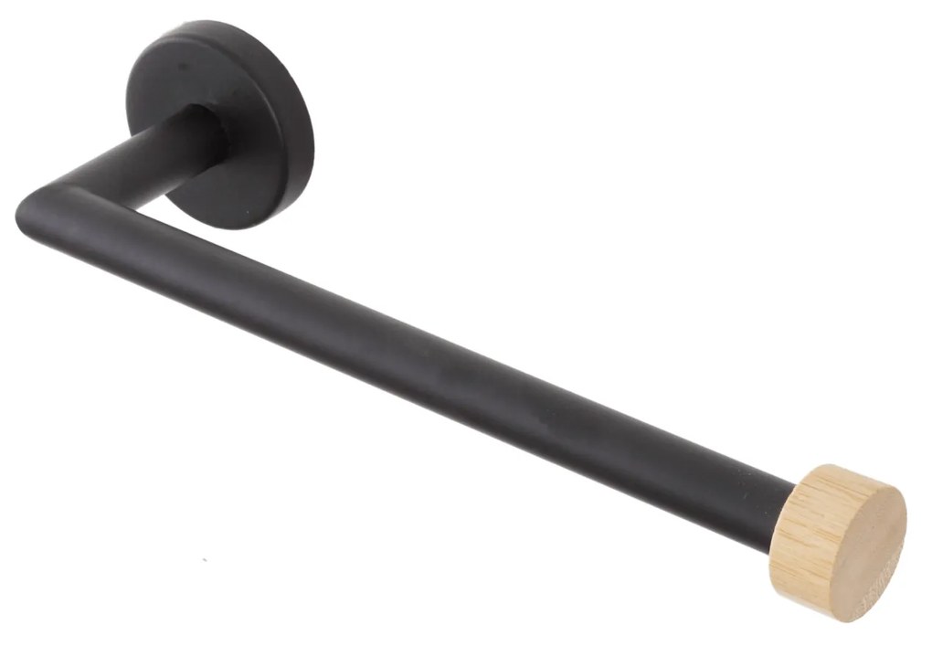 Portasalviette a Parete 25 Cm Feridras "Haiti" Nero/Bambù
